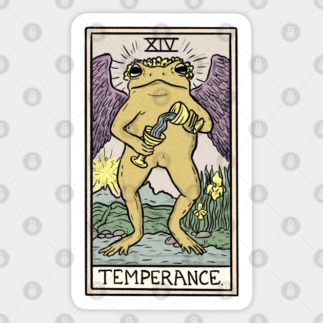 Temperance Toad Tarot Card Sticker by Jewelia